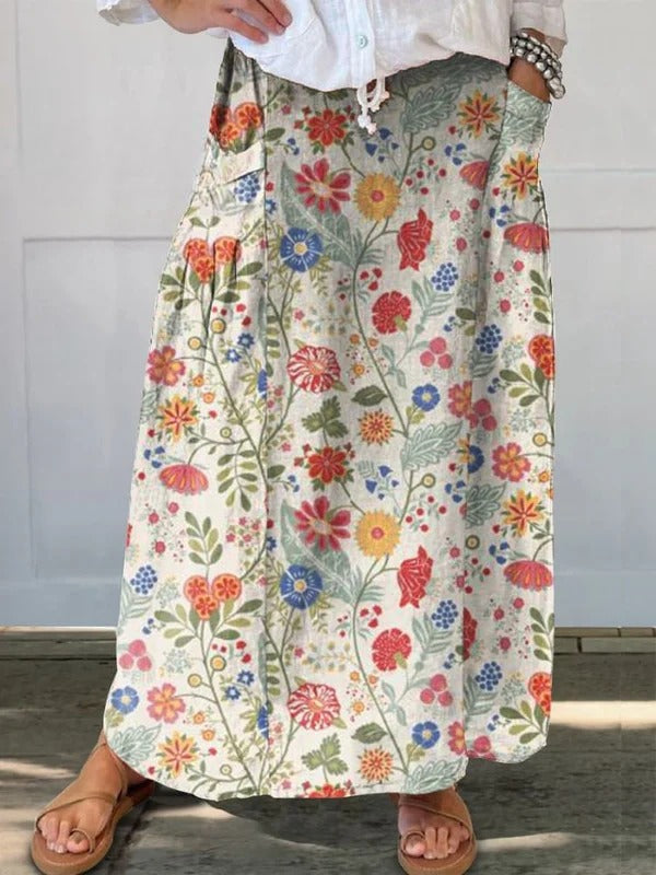 Chemise imprimée artistique florale pastorale