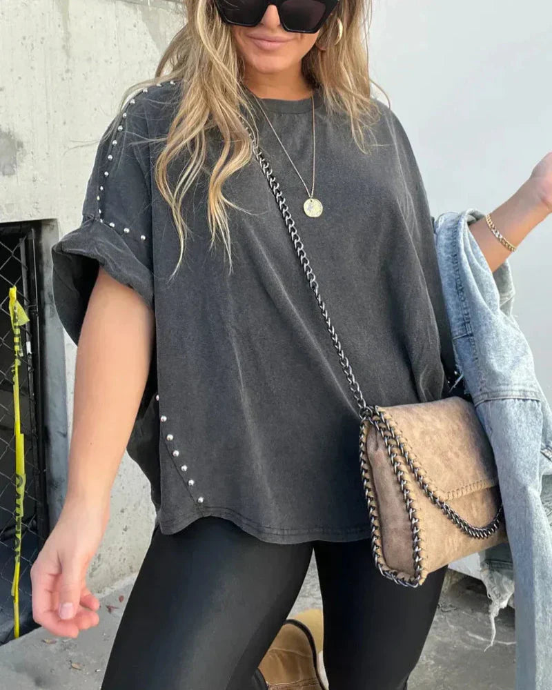 BELLA | T-shirt oversize à clavettes