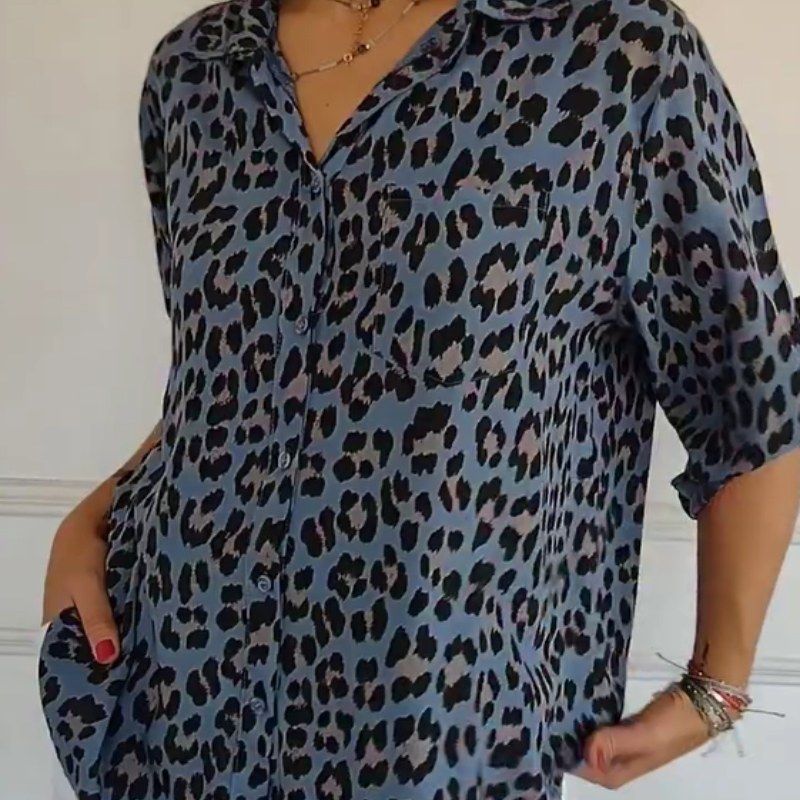 Camille™ | Blouse Imprimé Léopard Stylée